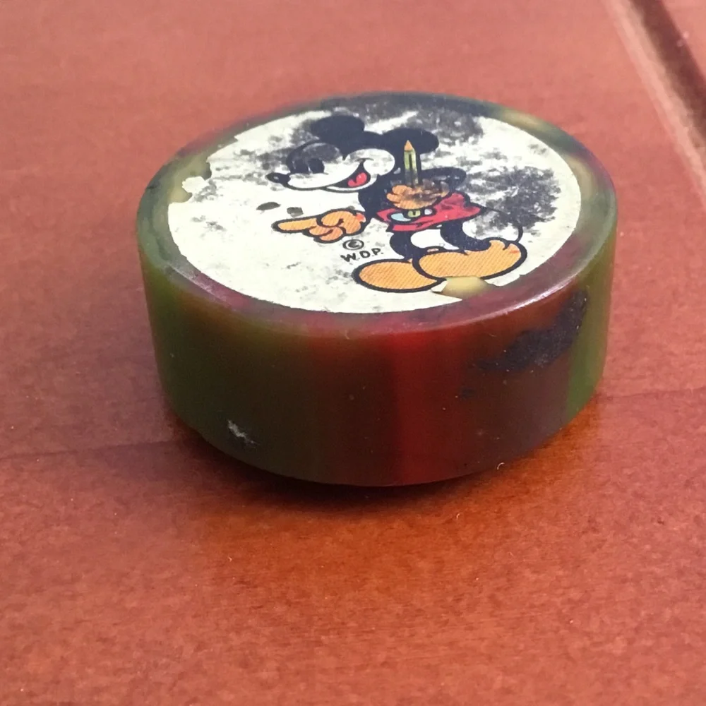 Rare Vintage Disney Mickey Mouse Bakelite Pencil Sharpener -Circa 1940's